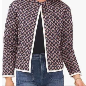 Chelsea Violet Foulard Stamp Quilted Long Sleeve Snap Front Jacket
